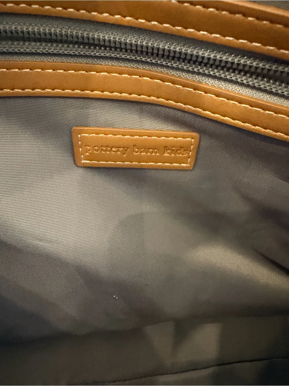 Pottery Barn Kids Diaper bag Striped Canvas Tote Bag with Tan Trim - Neutral